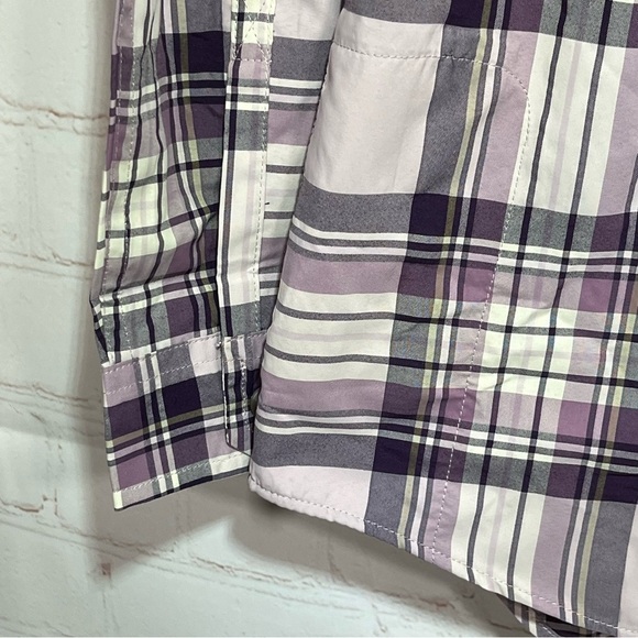 Eddie Bauer Adventurer 3.0 Plaid Shirt Womens Large Purple Long Sleeve New - Picture 6 of 10